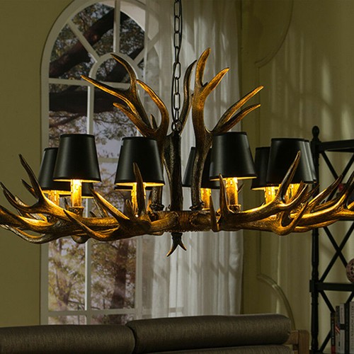 Retro black antler chandeliers - retro,